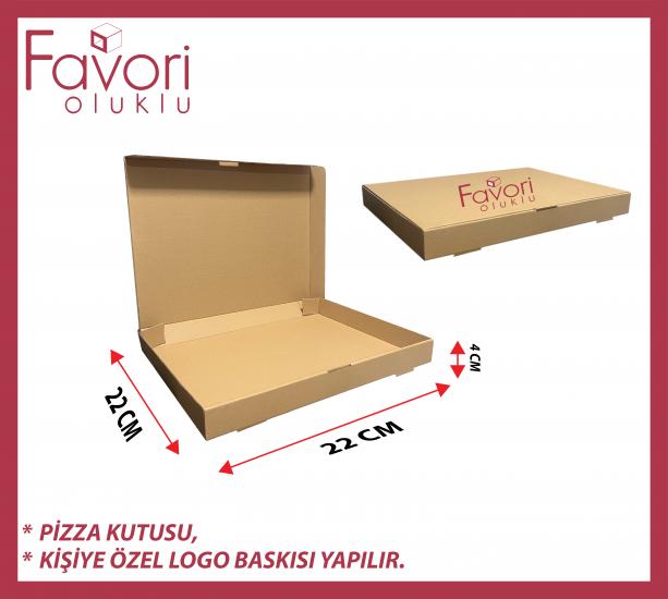 PİZZA KUTUSU 22cm x 22cm x 4cm